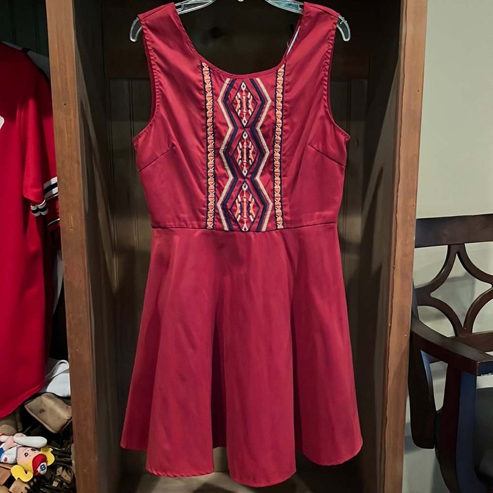 NWOT medium deep red skater dress